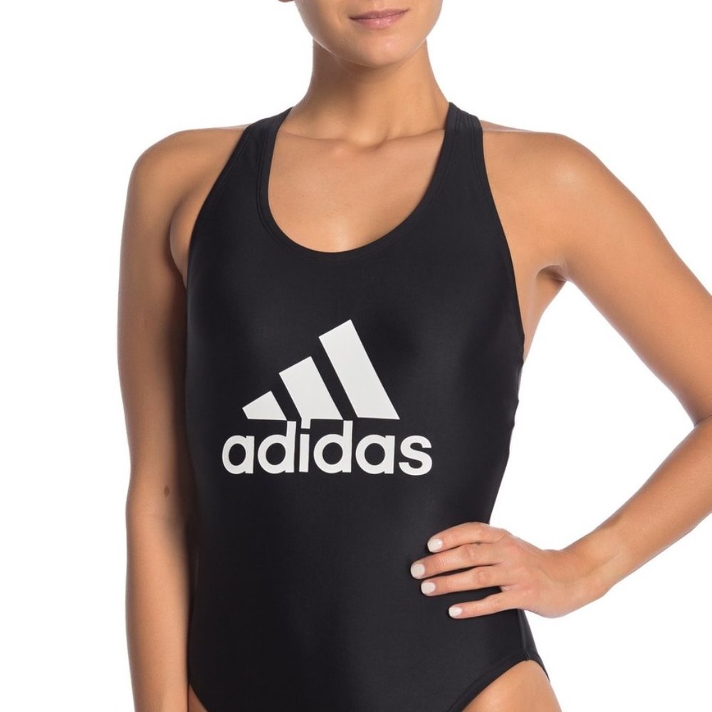 💝💝2x Host Pick Adidas Black & White Cross Tie Back Swimsuit